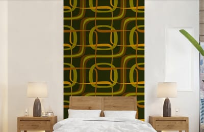 Behang - Fotobehang Jaren 70 - Retro - Groen - Breedte 120 cm x hoogte 240 cm