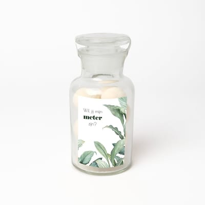 Apothekersfles - Bruisballen - Ontspanning - Meter vragen - Wil jij mijn meter zijn - Meter vragen cadeau - Peacelily design