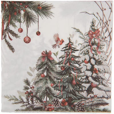 Clayre & Eef Servetten Papier Set van 20 33x33 cm Wit Papier