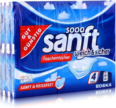 Supersoft zakdoeken 30 x 10 cm - Extra zacht, 4-laags en niesbestendig