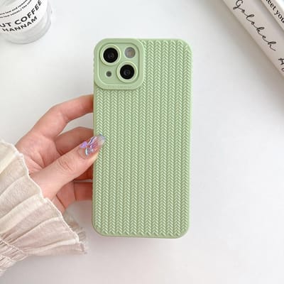 Geweven Patroon Telefoonhoesje Voor iPhone 15 Pro Max Hoesje iPhone 13 11 12 14 Pro Max XR XS X 7 8 Plus SE Schokbestendig Snoepkleur Hoesje For iPhone 15 beige