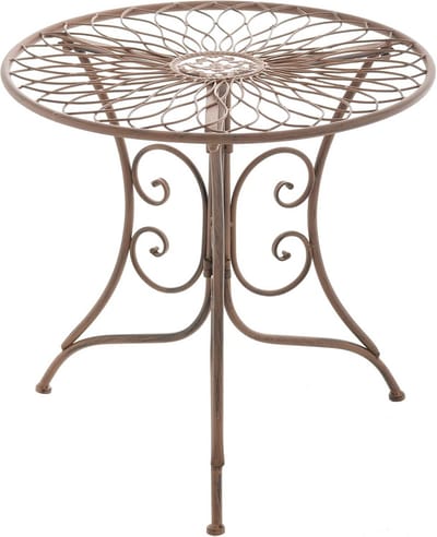Rond metalen bijzettafel voor buiten - Weerbestendige balkontafel in Art Nouveau stijl - Diameter 55 cm