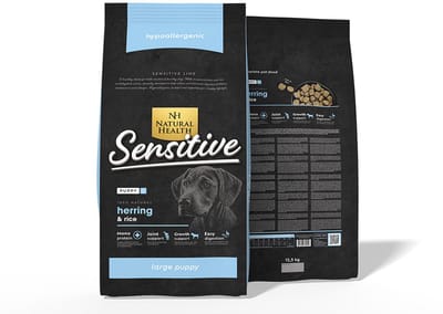 Natural Health hondenvoer Puppy Large Bite Vis 12,5 kg - Hond
