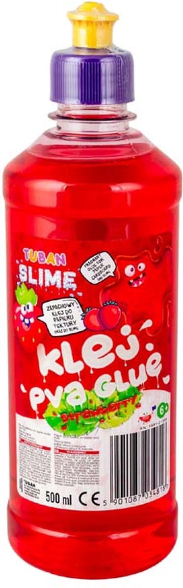 Tuban Tuban - Pva Lijm voor slijm Rood - Aardbeiengeur 500 ml