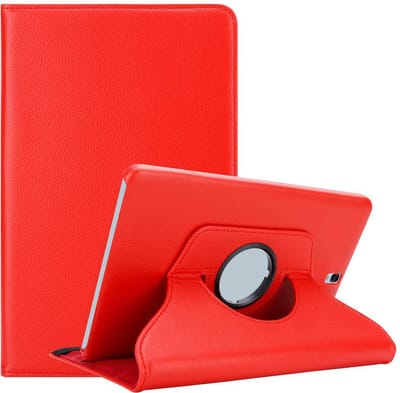Cadorabo Tablet Hoesje geschikt voor Samsung Galaxy Tab S3 (9.7 Zoll) in KLAPROOS ROOD - Beschermhoes ZONDER auto Wake Up, met stand functie en elastische band sluiting Book Case Cover Etui