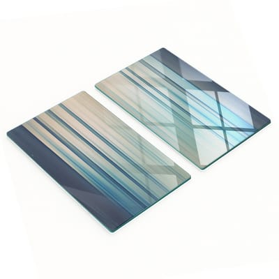 Keukenplanken van gehard glas met blauwe strepen, 2x30x52 cm