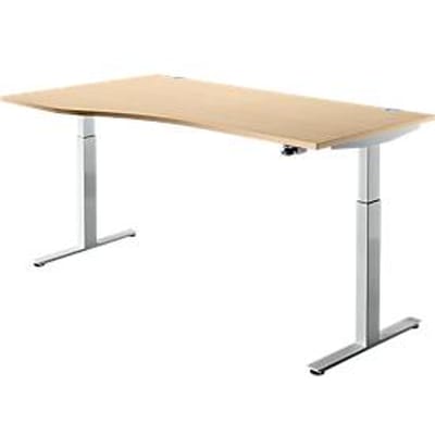 Zit-/stawerkplek, aanbouw links, B 1800 mm, esdoorn