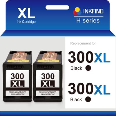 INKFIND 300XL Inktcartridge compatibel met HP 300 HP 300XL HP300XL HP300 HP CC641EE Hoge Capaciteit - 2-pack Zwart
