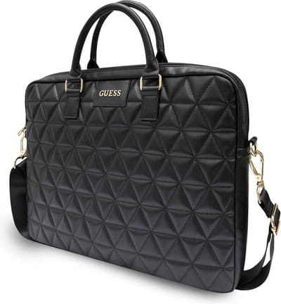 Guess Quilted Laptop Bag - Geschikt voor Alle Laptops - Tot 15 inch - Zwart