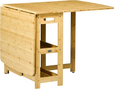 HOMCOM Klapptisch mit Ablagefächer 835-700V00