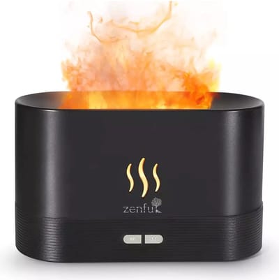 Flame Aroma Diffuser - Vlam effect - Luchtbevochtiger - Aromatherapie - Geurvernevelaar - Geurverspreider - Zwart