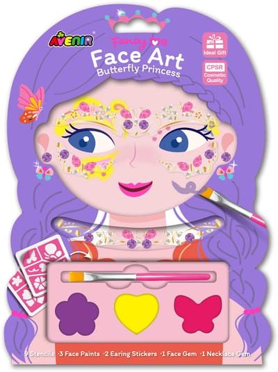 AVENIR Face Art - Vlinderprinses - Met Gezichtsverf En Stickers - Creatief Spelen - 3 Jaar