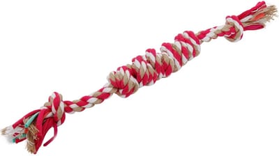 Nobleza Flostouw voor Honden - Hondenspeelgoed - Speeltouw en Trektouw - Dik Geknoopt - 42 cm - Roze