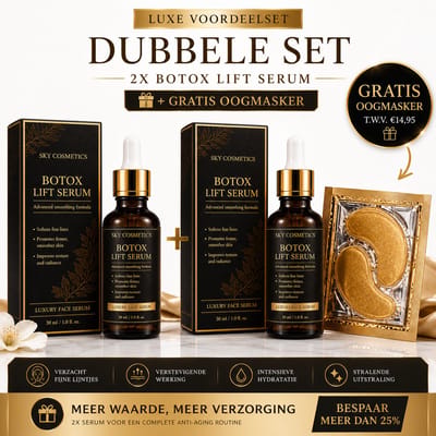 Lifting Serum Anti-Rimpel & Anti-Age botox– Collageen & Ginseng Gezichtsserum – Verstevigend en Hydraterend – Voordeelset 1+1 (2x 30 ml) – Sky Cosmetics