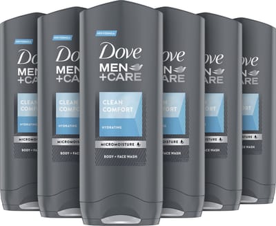 Dove Men+Care Clean Comfort Verzorgende Douchegel - 6 x 250 ml - Voordeelverpakking