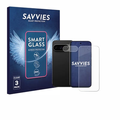 3 Stuks Savvies Screenprotector - geschikt voor Google Pixel 9 Pro (Voor+Camera) - beschermfolie glas transparant