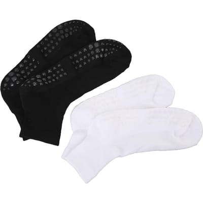 2 Paar Wijde Sokken met Grips Heren Dames Niet-knellende Sokken Hoge Stretch Sokken Zwart en Wit Groot S white