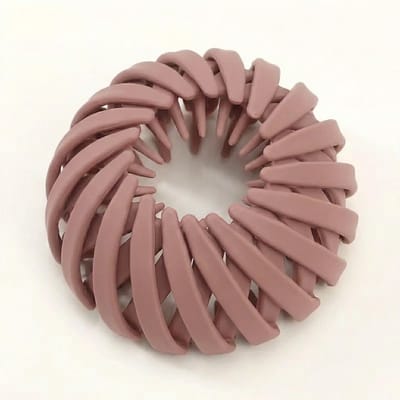 Roze spiraal haar elastiek – stevige kunststof haarband voor dames – anti-slip ronde haaraccessoire voor dagelijks gebruik en uiteenlopende haarstijlen