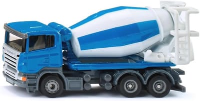Betonmixer 1:87 | Speelgoedbouwplaatsvoertuig met Roterende Trommel | Metaal en Kunststof