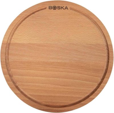 Boska Pizzaplank Amigo S Rond - Borrelplank van Duurzaam Beukenhout - Met opvanggeul - Ø 24 cm