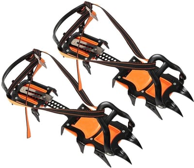 Dailygoods- IJsstijgijzers Hoge Elasticiteit - Crampons - Slijtvast Staalmateriaal - Koudebestendig - 12 Tanden - Voor Sneeuw/IJs