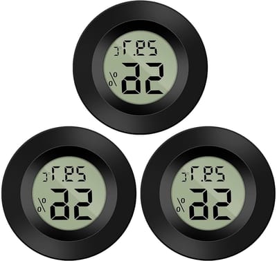 Minithermometer en hygrometer voor koelkast en aquarium - LCD Display - Meet Temperatuur en Luchtvochtigheid - Set van 3 - Bereik: -50°C tot +70°C
