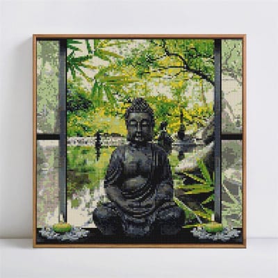 Diamant broderie plein affichage bouddha Religion 5D bricolage diamant peinture strass 30x30CM black