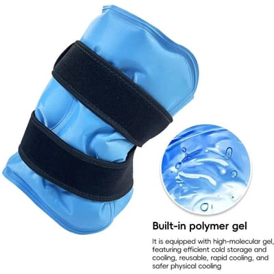 Genouillères Auto-Absorbantes à Glace pour Blessures Physiothérapie Compresse Chaude Froide Genouillères Chauffantes bleu