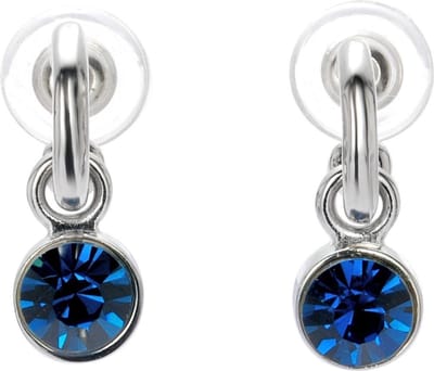 Behave - Oorstekers dames - zilverkleur - diepblauw kristal - chic - 2,5 cm