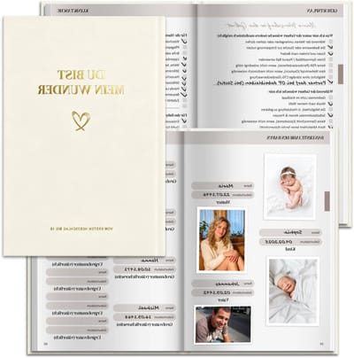 Beige Hartpatroon Dagboek voor Nieuwe Moeders - Perfect voor Aantekeningen en Herinneringen
