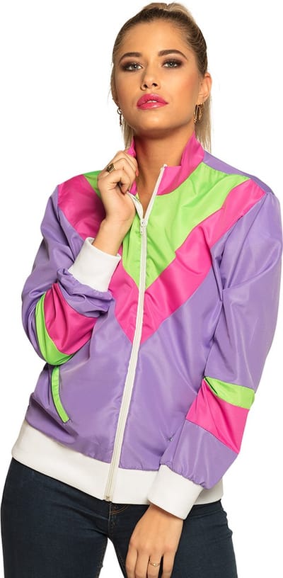 Boland - Trainingsjasje Retro babe paars (S) - Volwassenen - - 80's & 90's - Disco