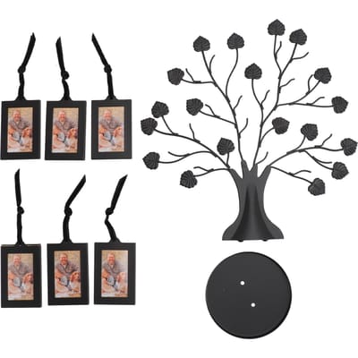 Cadre Photo Arbre Généalogique Polyvalent Innovant Élégant Arbre Généalogique avec 6 Cadres Photo Suspendus gray