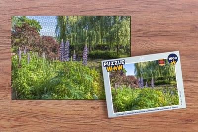 Puzzel Tuin met kleurrijke kleuren in de Franse tuin van Monet in Europa - Legpuzzel - Puzzel 1000 stukjes volwassenen