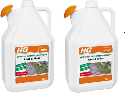 HG groene aanslag verwijderaar - aanslagreiniger - kant en klaar voor gebruik - 5 Liter - Met sproeikop - 2 stuks