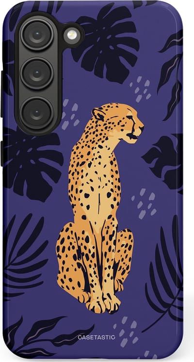 Casetastic Hoesje Geschikt voor Samsung S23 - Stijlvolle Beschermende Duo-layer Case - Cheetah elegantie