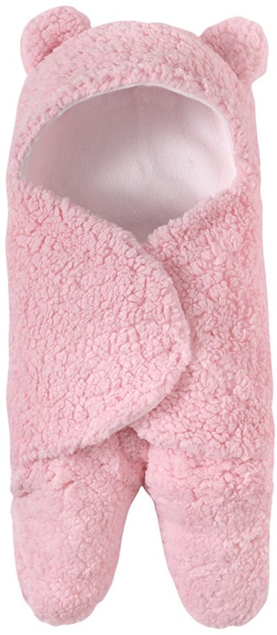 Baby inbakerdeken - Superzachte, pluche must-have - Geschikt voor baby's van 0-6 maanden - Accessoire voor jongens - Perfect cadeau voor meisjes -55*65cm-Roze