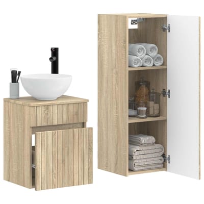 vidaXL - Badkamermeubel - Set - 2 - st - Sonoma - Eiken - 33 - x - 34,5 - x - 100 - cm