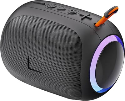 Draadloze Bluetooth Speaker met IPX5 Waterdicht, TWS Stereo en RGB Lichten - Zwart