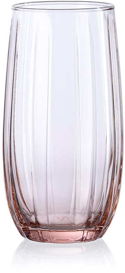 Pasabahce Linka – Roze Longdrinkglazen – Set van 3 – 500 ml – Stijlvolle glazen – Vaatwasserbestendig