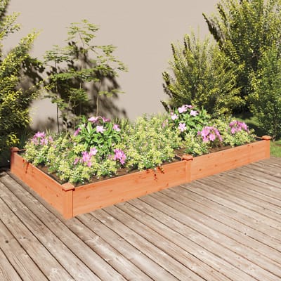 vidaXL - Plantenbak - verhoogd - met - voering - 240x120x25 - cm - vurenhout - bruin