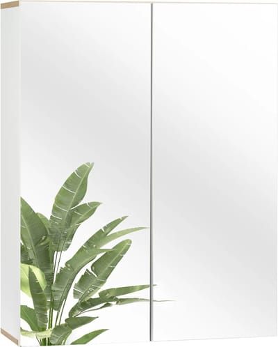 SteeFly® Moderne Badkamer Kast Met Spiegel - 60X75X21Cm - Wc Kast Opslag Unit - Met Verstelbare Planken - Home essentials