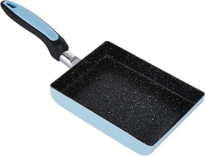 Omelet Pan - Tamagoyaki Pan - Ontbijt Maken - Antiaanbaklaag - 18x13 cm - Blauw