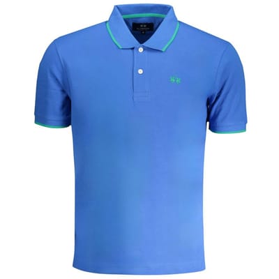 La Martina Blauwe Katoenen Poloshirt