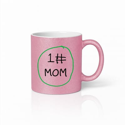#1 MOM Mok - Beste Moeder Ooit - Moederdag Cadeau - Keramische Koffie & Thee Beker - Roze - 330ml