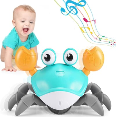 Interactief Krab Speelgoed voor Baby's en Peuters | Muzikaal en Oplaadbaar Kruipspeelgoed | Perfect Cadeau voor Kinderen van 6 Maanden tot 3 Jaar
