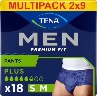 TENA Men Active Fit Pants S/M – broekjes voor matig tot zwaar urineverlies – 18 stuks