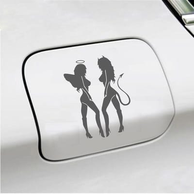 Bumpersticker - Engeltjes - 14 X 10 - Antraciet