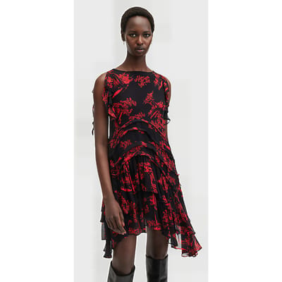 AllSaints Callie Dress Maria Siren Red Taglia: 2 | Abiti Midi Outlet | Donna | Rosso