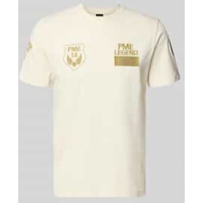 T-shirt met ronde hals en stitchings