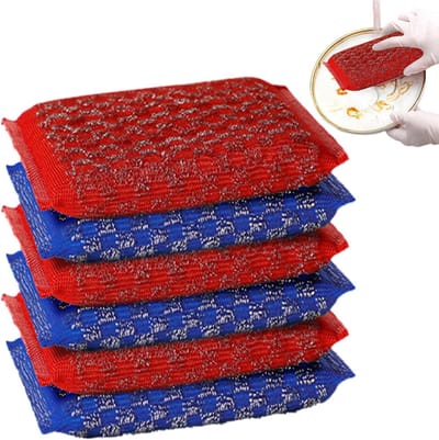 Dubbelzijdige Vaatreiniger - Schuurspons Staal - Keuken Schoonmaken - Dubbele Reinigingskracht - 13 x 9 x 2 cm - Meerdere Kleuren